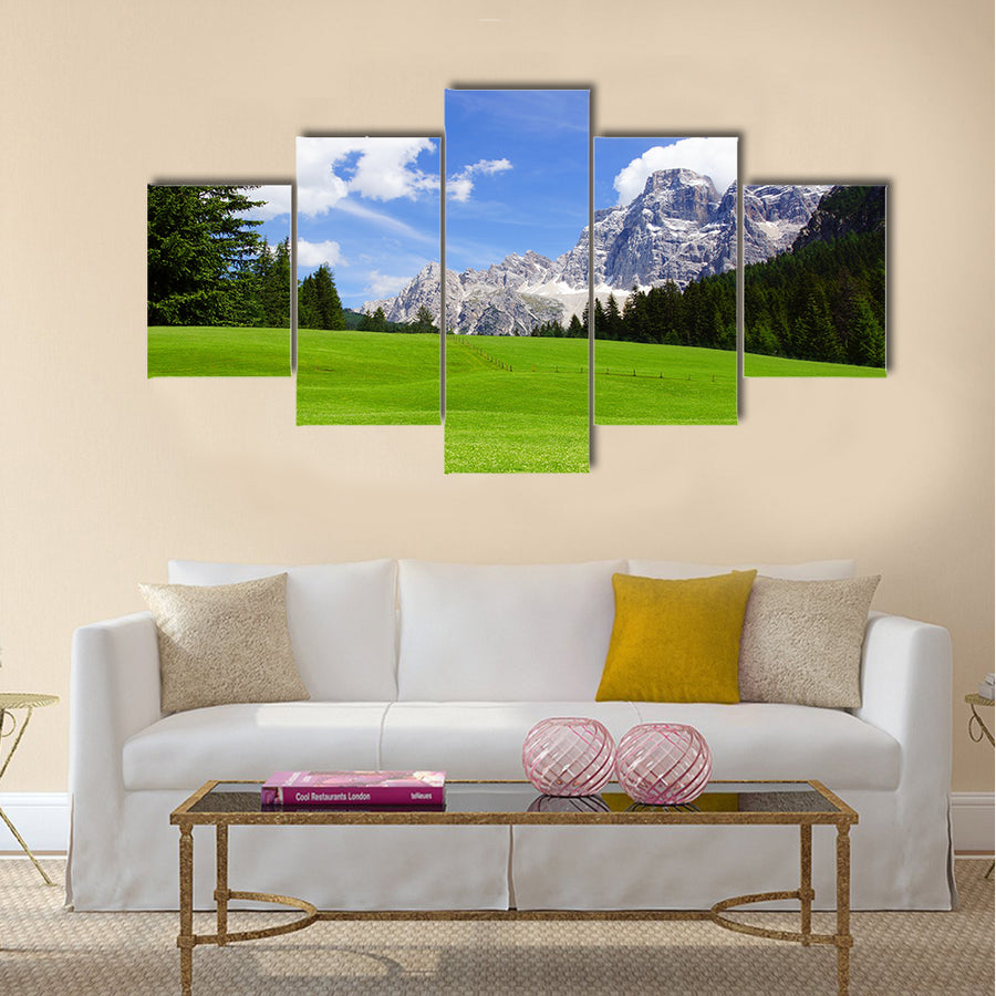 Picturesque Dolomites landscape with mountain road Multi panel canvas wall art