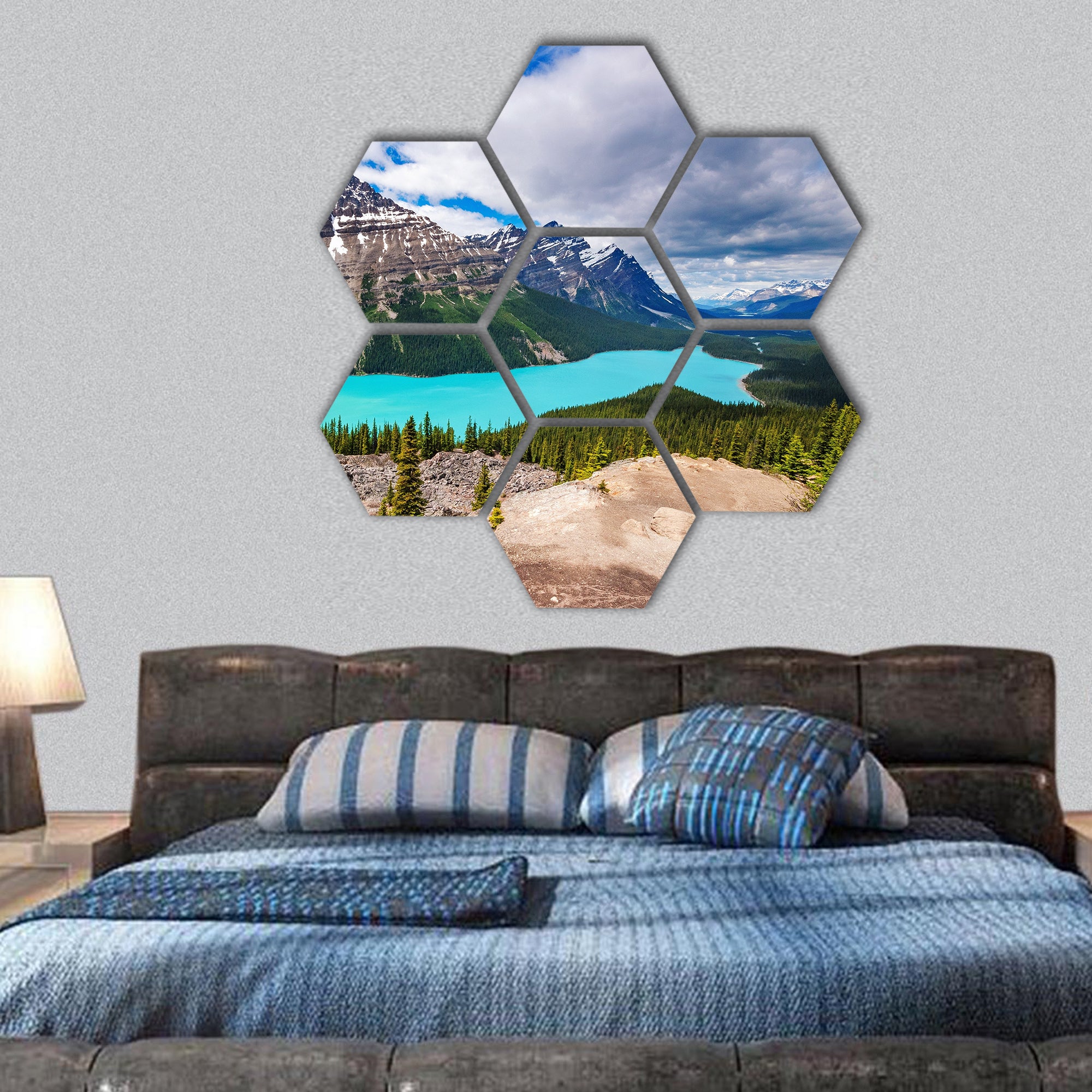 Peyto Lake hexagonal canvas wall art