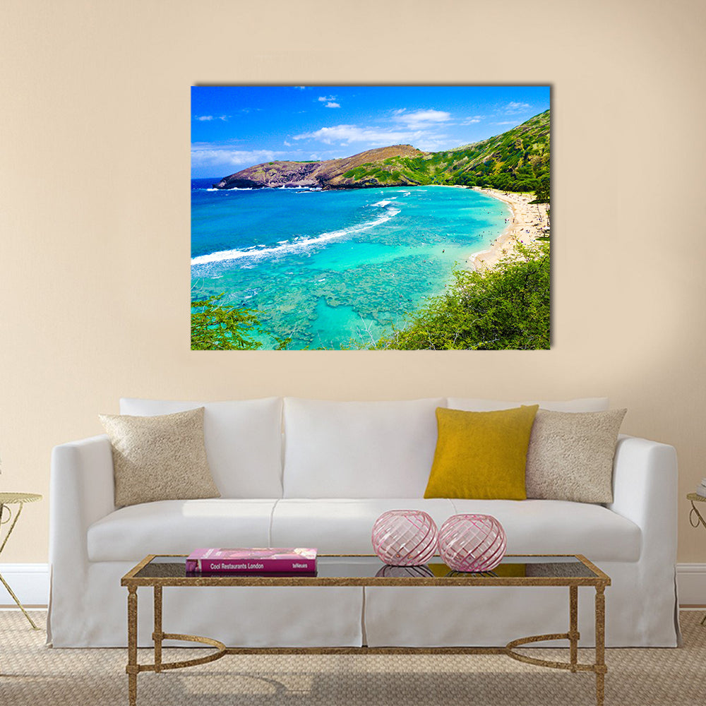 Snorkeling Bay in Oahu, Hawaii multi panel canvas wall art
