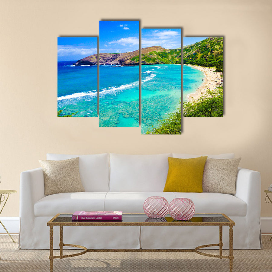 Snorkeling Bay in Oahu, Hawaii multi panel canvas wall art
