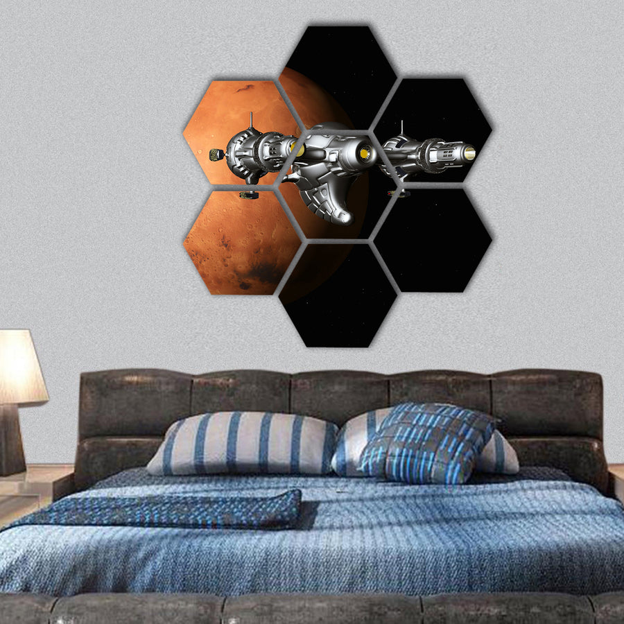 The Flight to Mars hexagonal canvas wall art