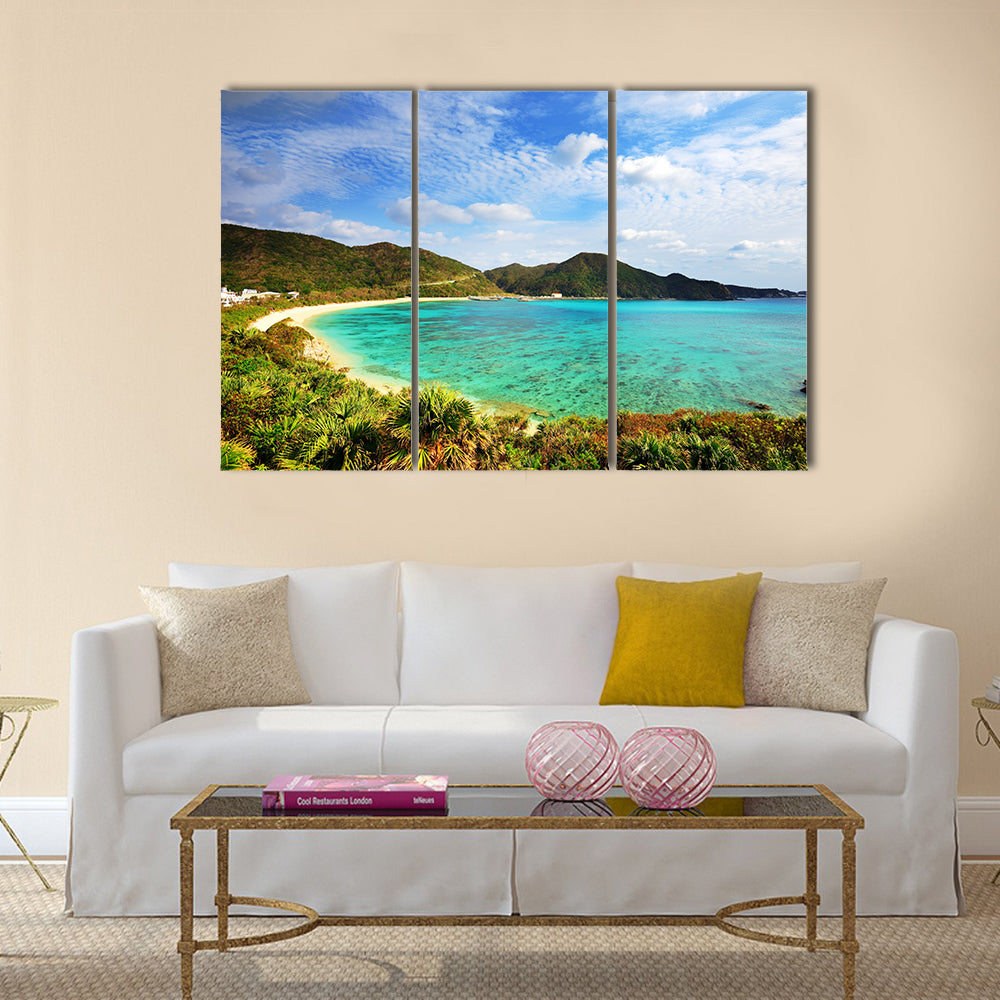Aharen Beach on the island of Tokashiki in Okinawa, Japan, Multi Panel Canvas Wall Art