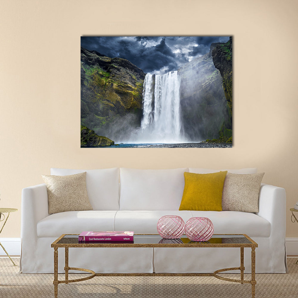 Breathtaking Waterfall in Iceland multi panel canvas wall art