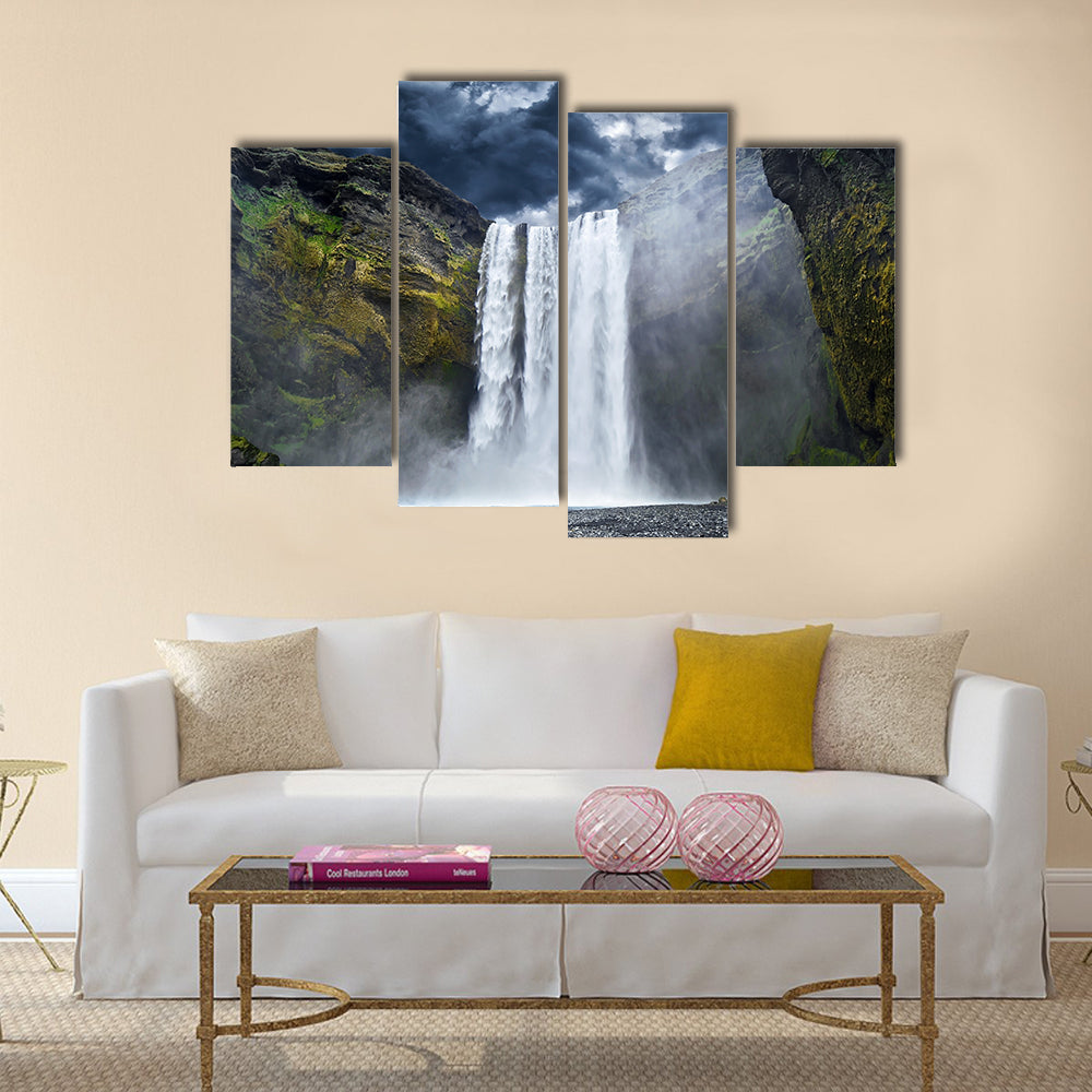 Breathtaking Waterfall in Iceland multi panel canvas wall art