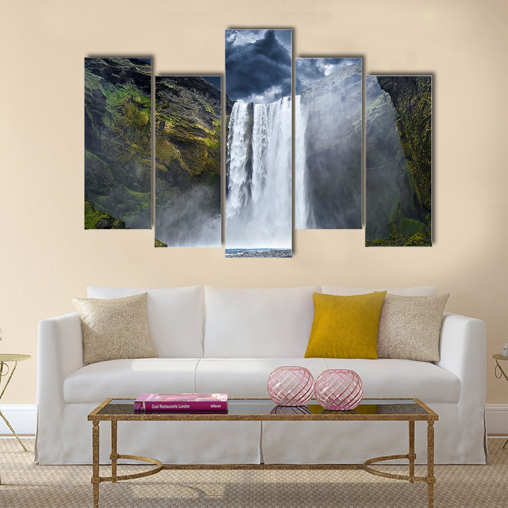 Breathtaking Waterfall in Iceland multi panel canvas wall art