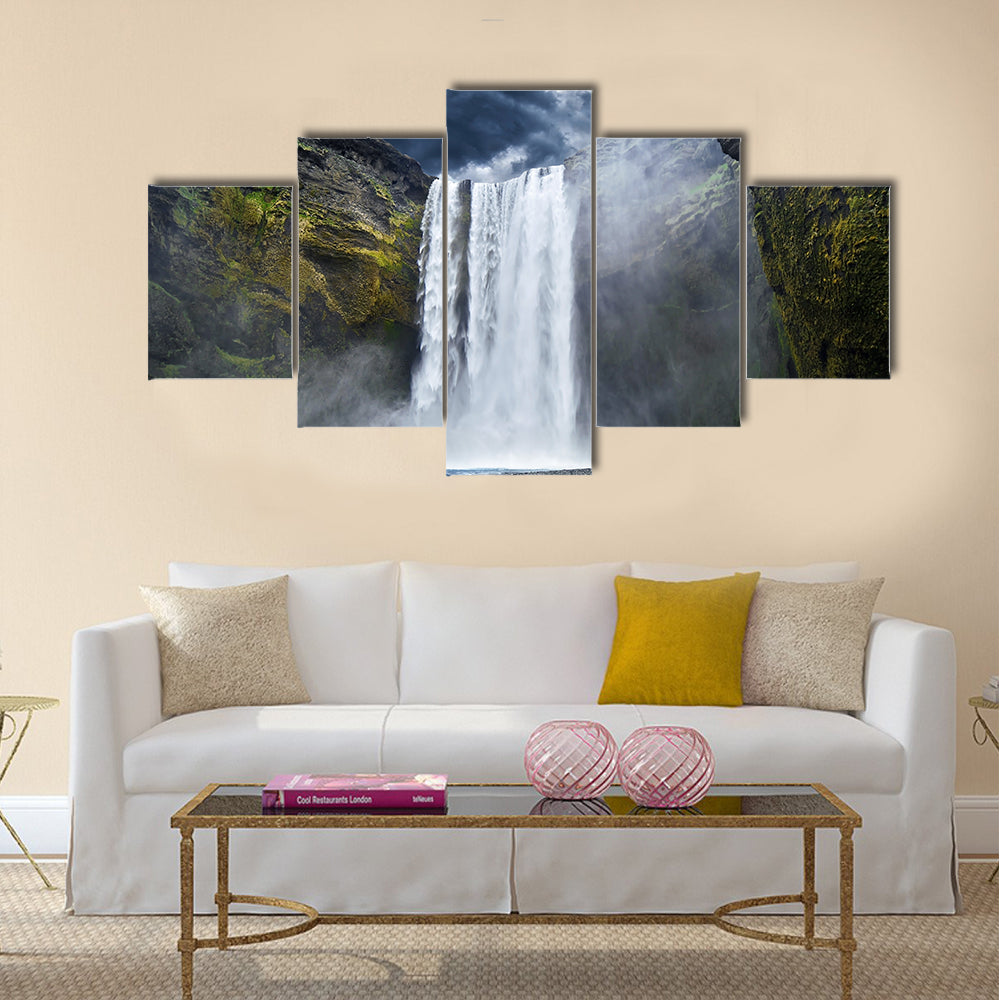 Breathtaking Waterfall in Iceland multi panel canvas wall art