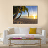 Sunset on tropical Fiji island multi panel canvas wall art