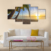 Sunset on tropical Fiji island multi panel canvas wall art