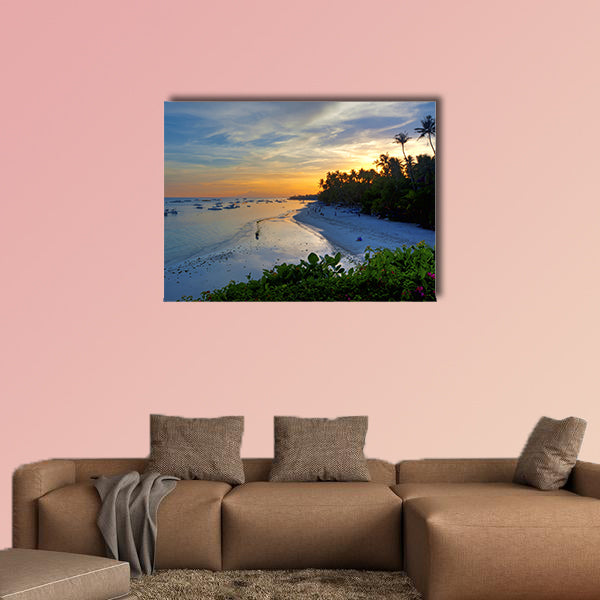 View of the beautiful beach on Panglao Island, Bohol multi panel canvas wall art