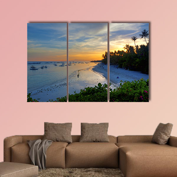 View of the beautiful beach on Panglao Island, Bohol multi panel canvas wall art