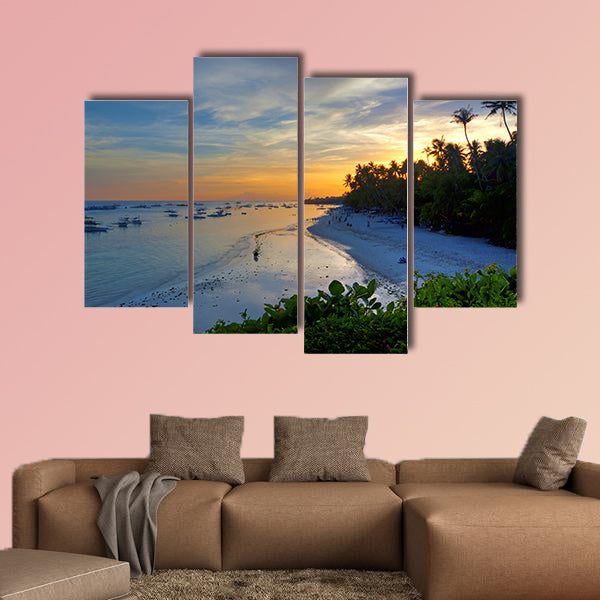 View of the beautiful beach on Panglao Island, Bohol multi panel canvas wall art