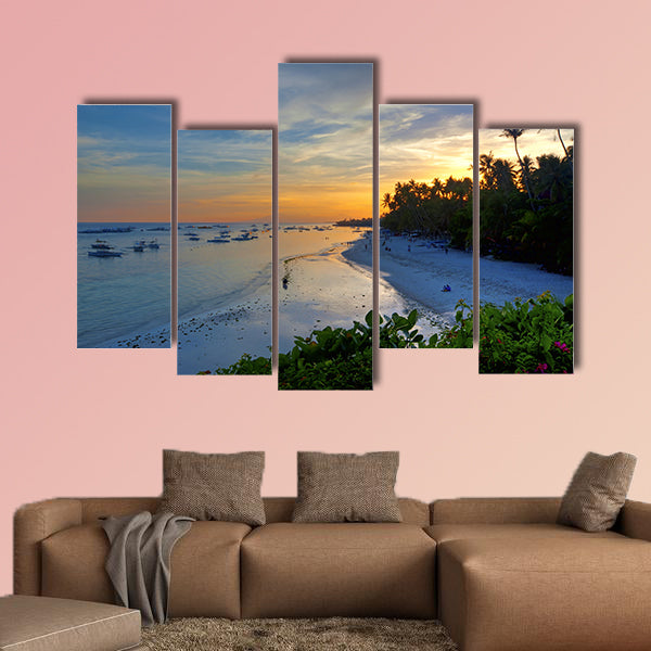 View of the beautiful beach on Panglao Island, Bohol multi panel canvas wall art