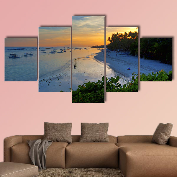 View of the beautiful beach on Panglao Island, Bohol multi panel canvas wall art