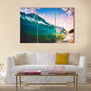 Ocean Wave at Sunset Multi Panel Canvas Wall Art