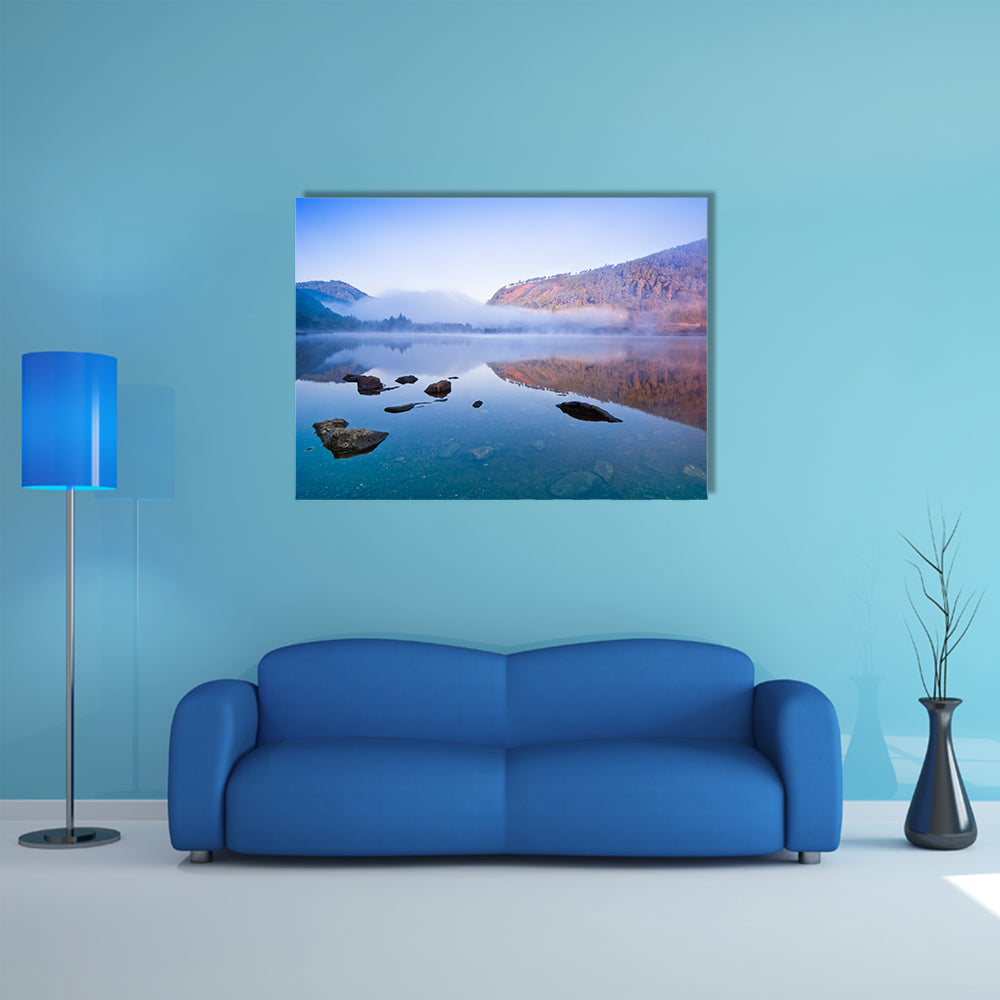 Upper Lake in Glendalough Scenic Park, Republic of Ireland, Europe multi panel canvas wall art