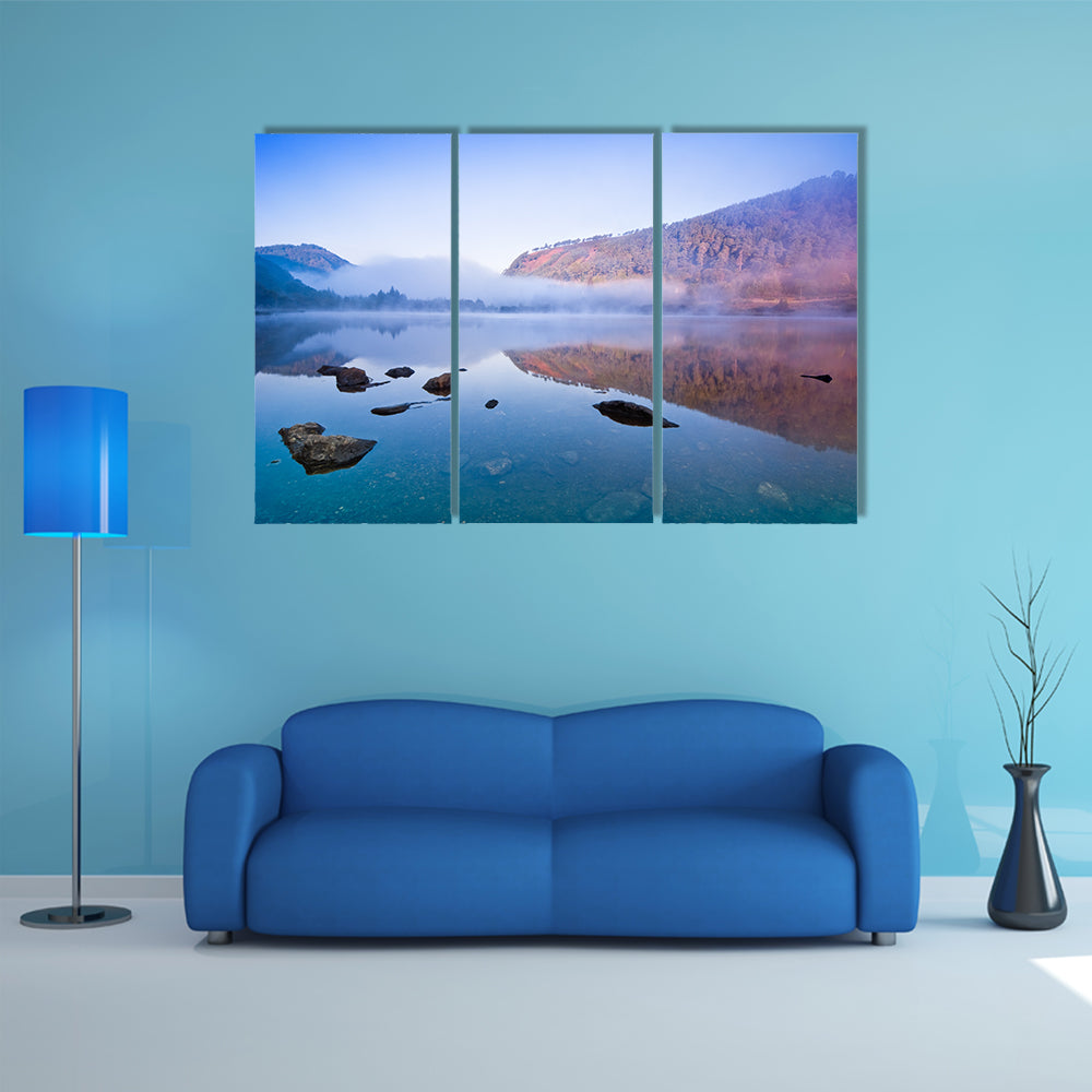 Upper Lake in Glendalough Scenic Park, Republic of Ireland, Europe multi panel canvas wall art