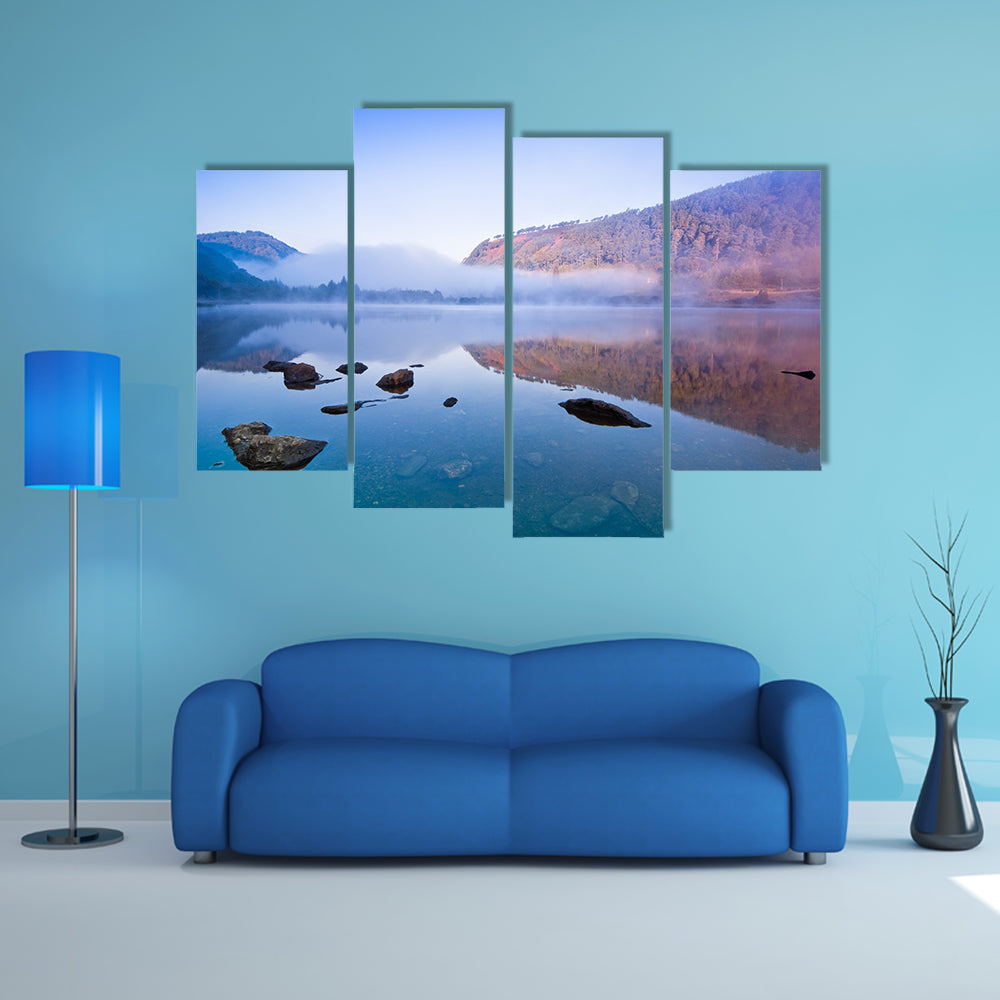 Upper Lake in Glendalough Scenic Park, Republic of Ireland, Europe multi panel canvas wall art