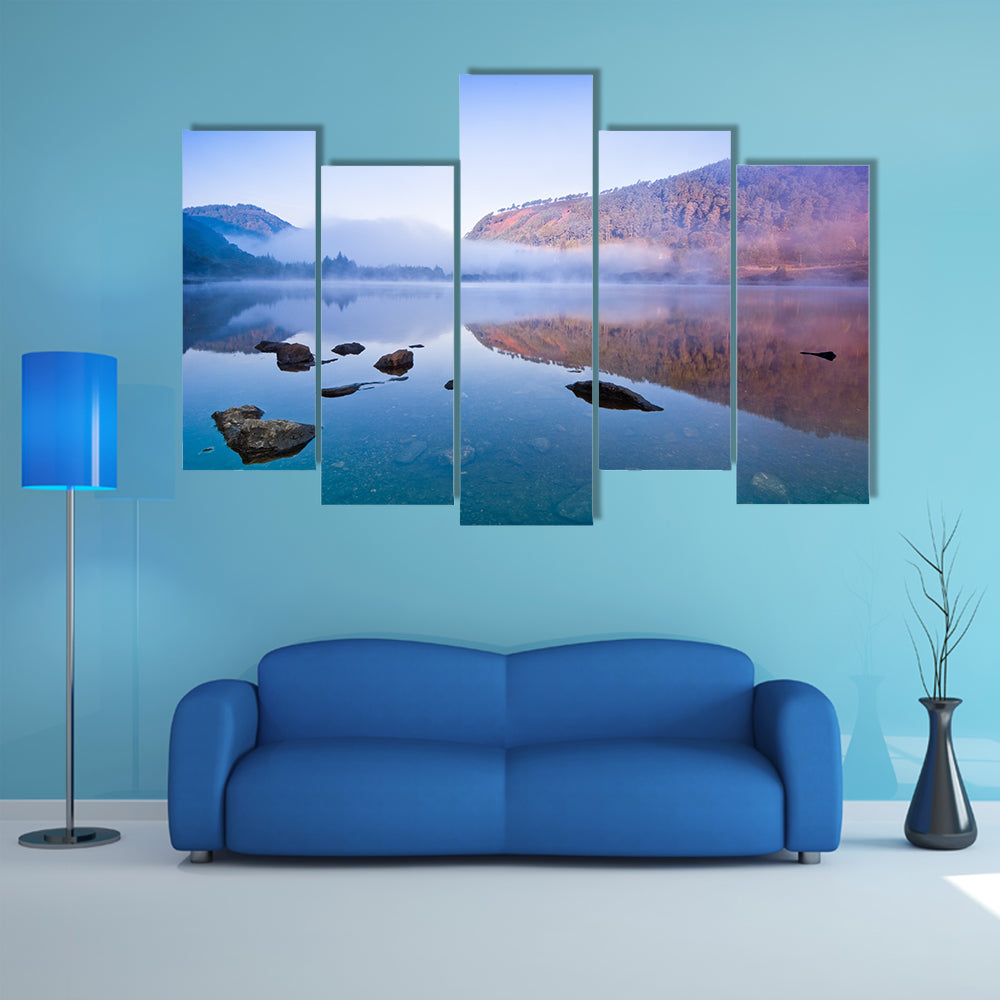 Upper Lake in Glendalough Scenic Park, Republic of Ireland, Europe multi panel canvas wall art