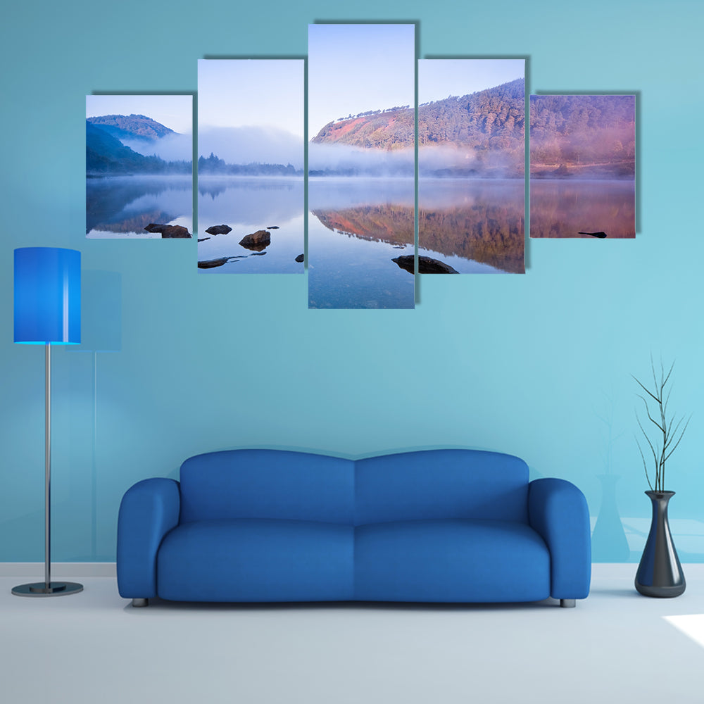 Upper Lake in Glendalough Scenic Park, Republic of Ireland, Europe multi panel canvas wall art