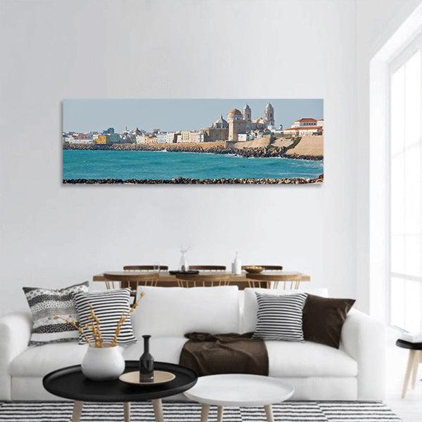 Beach of Cadiz panoramic canvas wall art