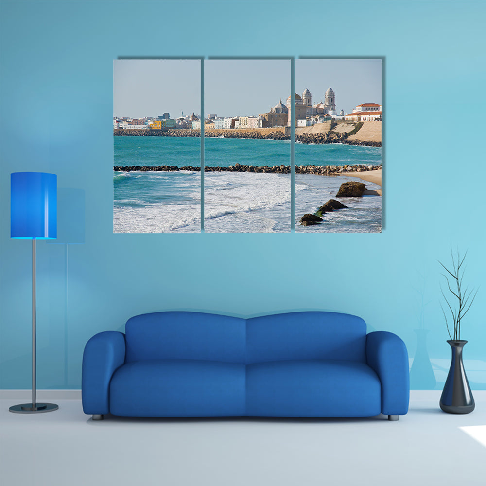 The Beach of Cadiz in Andalucia, Spain Multi Panel canvas wall art
