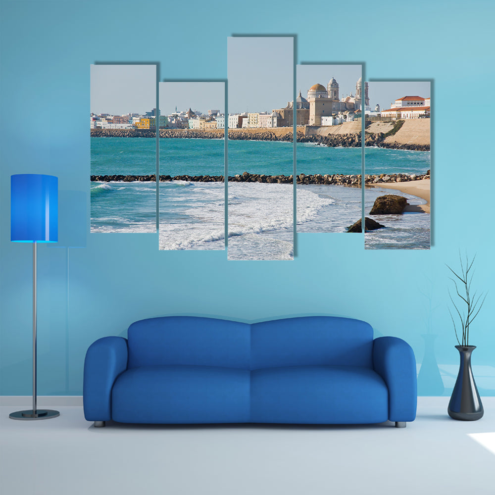 The Beach of Cadiz in Andalucia, Spain Multi Panel canvas wall art
