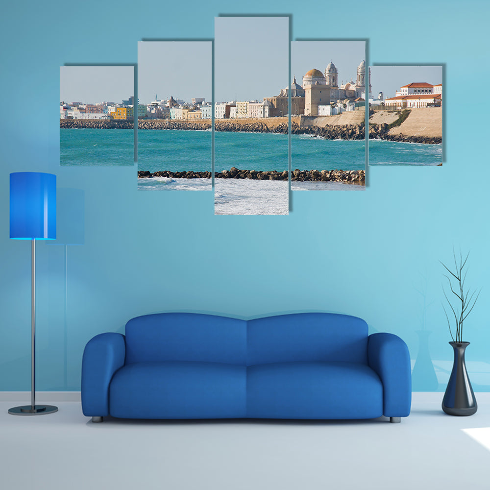 The Beach of Cadiz in Andalucia, Spain Multi Panel canvas wall art