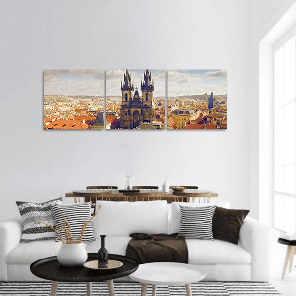 Square in Prague panoramic canvas wall art
