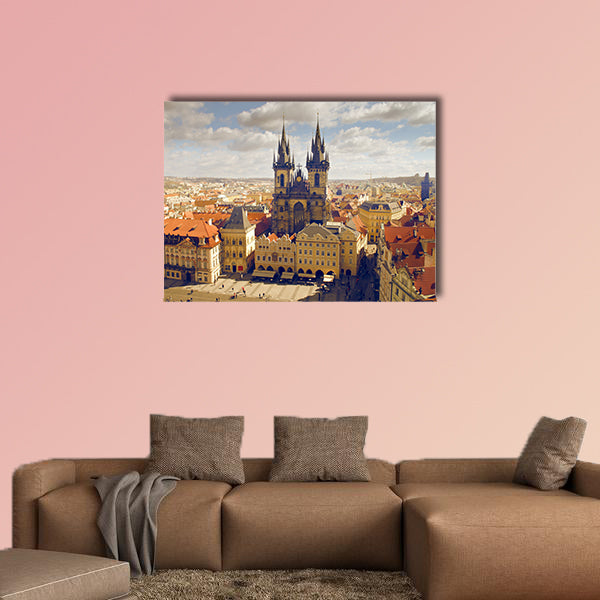 Main Square in Prague multi panel canvas wall art