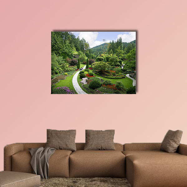 Floral display in Butchart Gardens near Victoria on Vancouver Island canvas wall art
