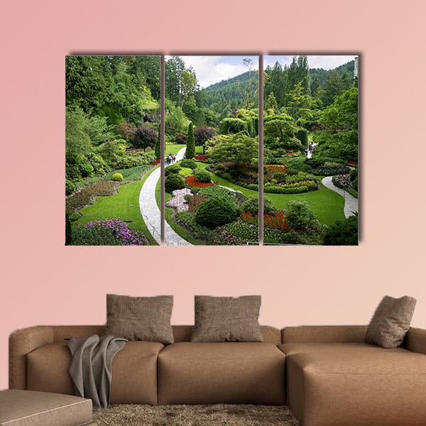 Floral display in Butchart Gardens near Victoria on Vancouver Island canvas wall art