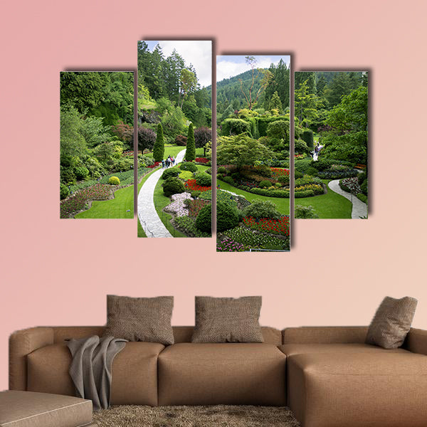 Floral display in Butchart Gardens near Victoria on Vancouver Island canvas wall art
