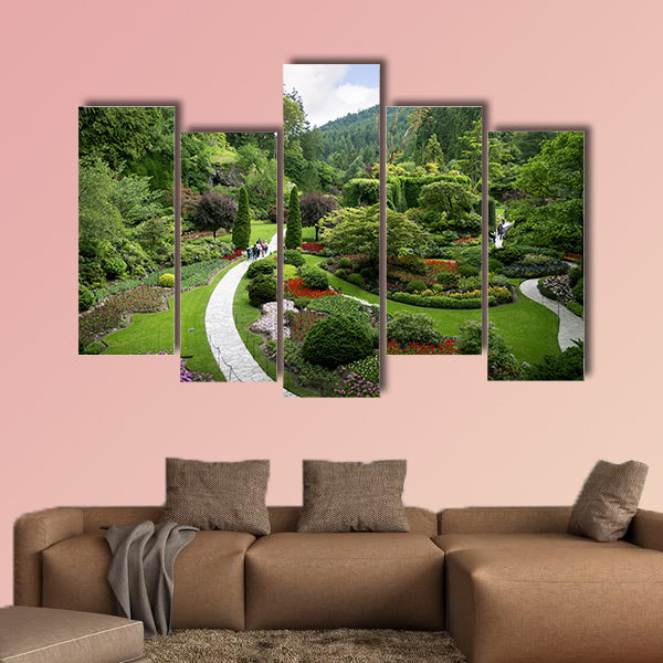 Floral display in Butchart Gardens near Victoria on Vancouver Island canvas wall art