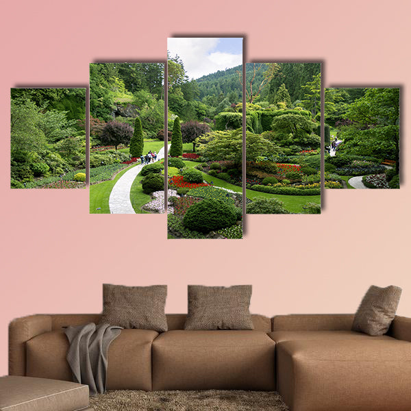Floral display in Butchart Gardens near Victoria on Vancouver Island canvas wall art