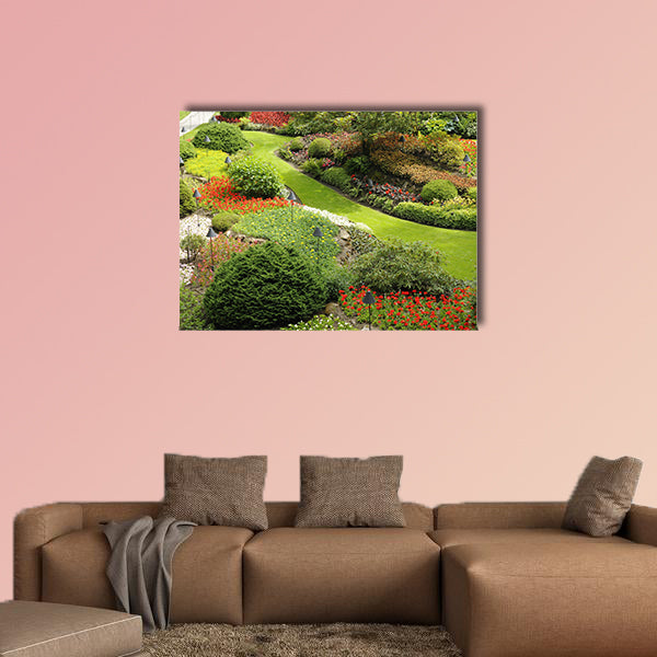Floral display in Butchart Gardens near Victoria canvas wall art