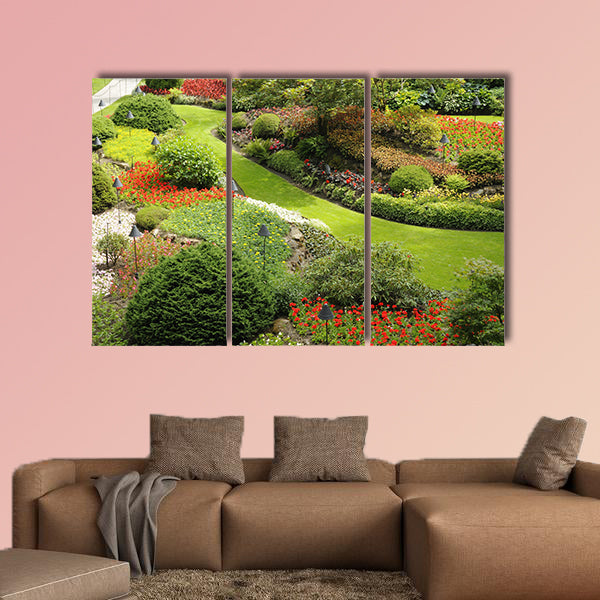 Floral display in Butchart Gardens near Victoria canvas wall art