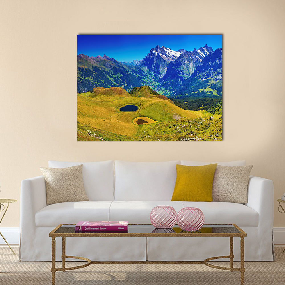 Swiss Alps mountains summer panorama multi panel canvas wall art