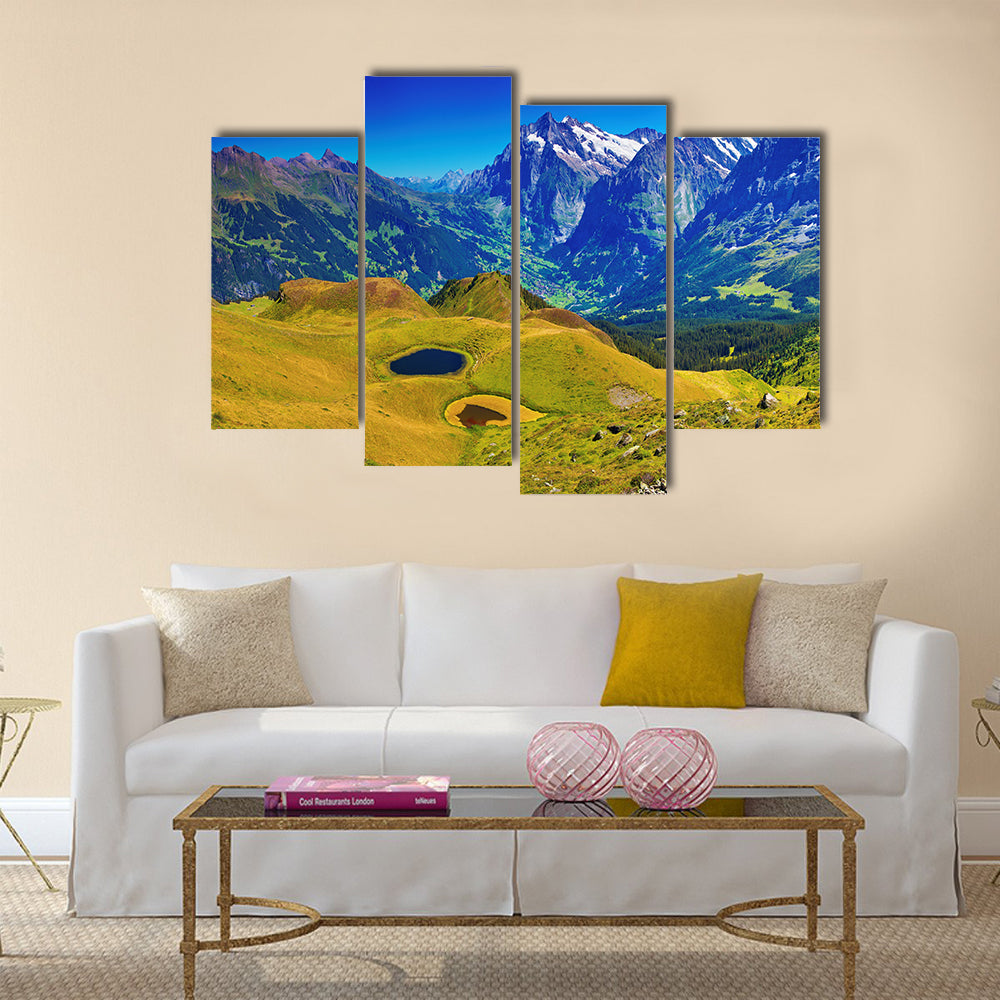 Swiss Alps mountains summer panorama multi panel canvas wall art