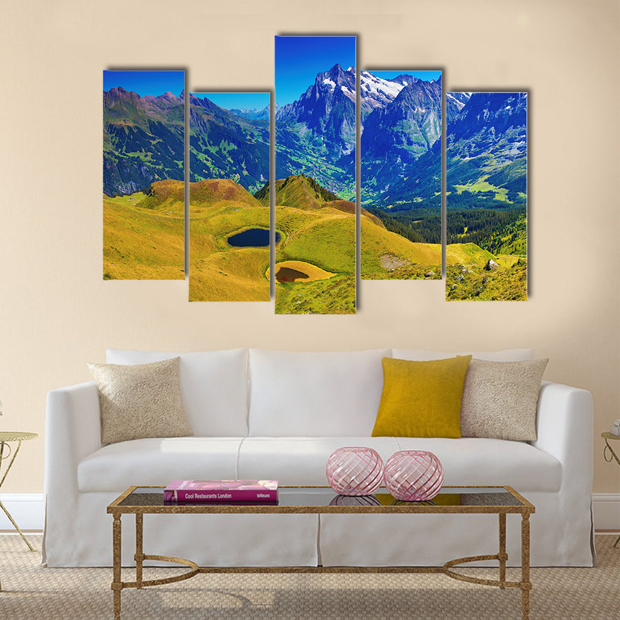 Swiss Alps mountains summer panorama multi panel canvas wall art