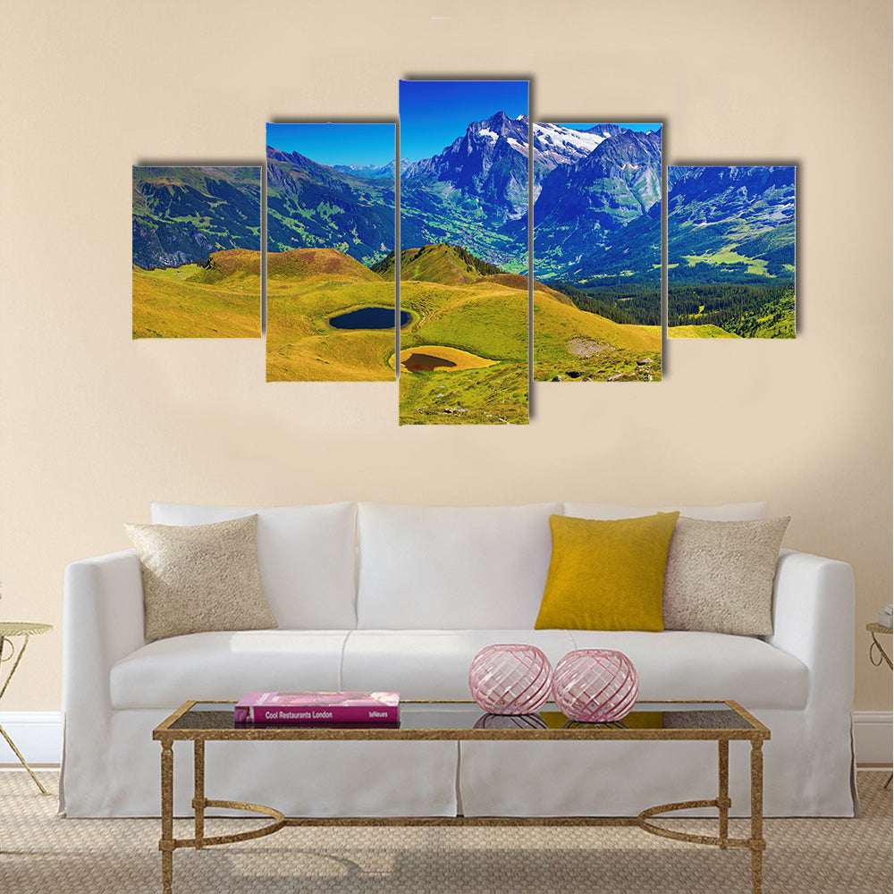 Swiss Alps mountains summer panorama multi panel canvas wall art