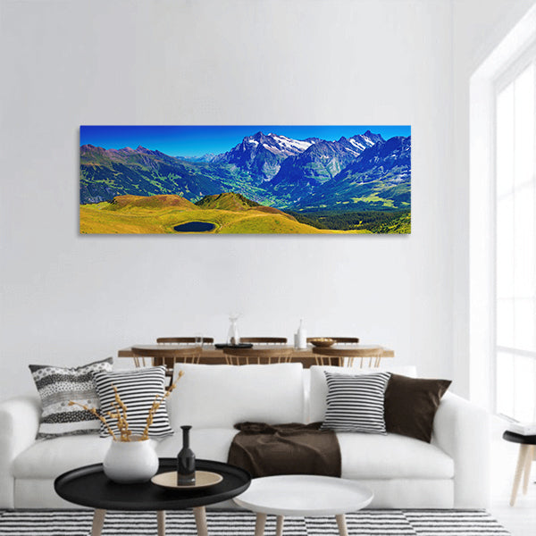 Swiss Alps mountains summer panoramic canvas wall art