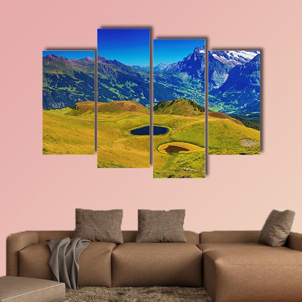 Swiss Alps Mountains summer panorama multi panel canvas wall art