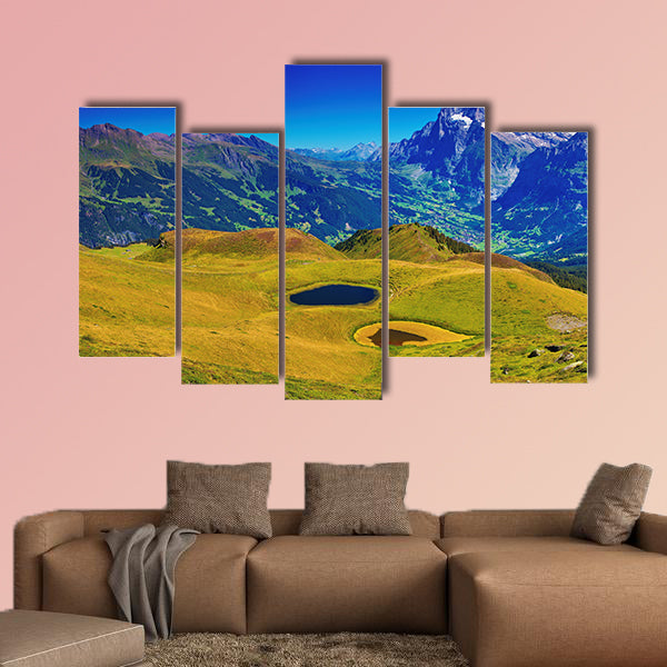Swiss Alps Mountains summer panorama multi panel canvas wall art