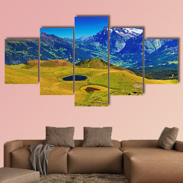 Swiss Alps Mountains summer panorama multi panel canvas wall art