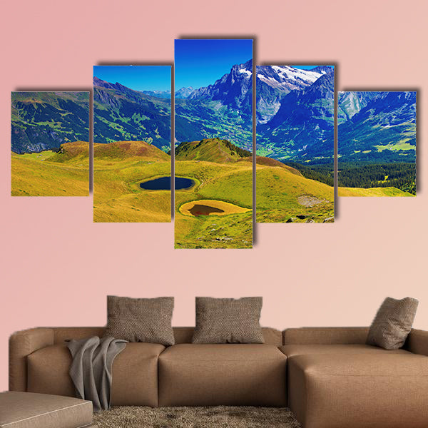Swiss Alps Mountains summer panorama multi panel canvas wall art