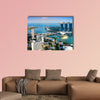 Fish-eye view of Singapore city skyline at sunset multi panel canvas wall art