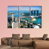 Fish-eye view of Singapore city skyline at sunset multi panel canvas wall art