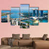 Fish-eye view of Singapore city skyline at sunset multi panel canvas wall art