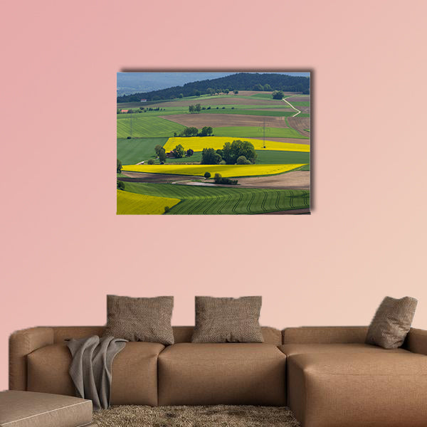 Spring landscape with canola fields Bavaria multi panel canvas wall art