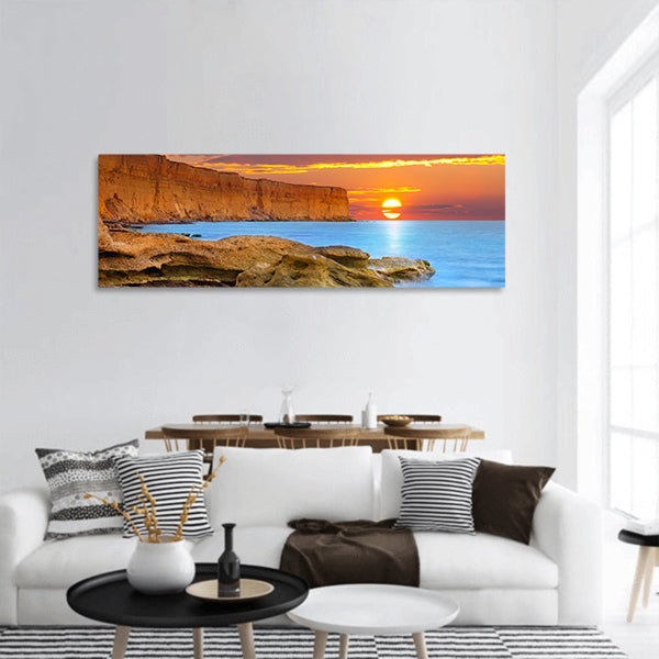 Beautiful summer seascape Sunrise panoramic canvas wall art